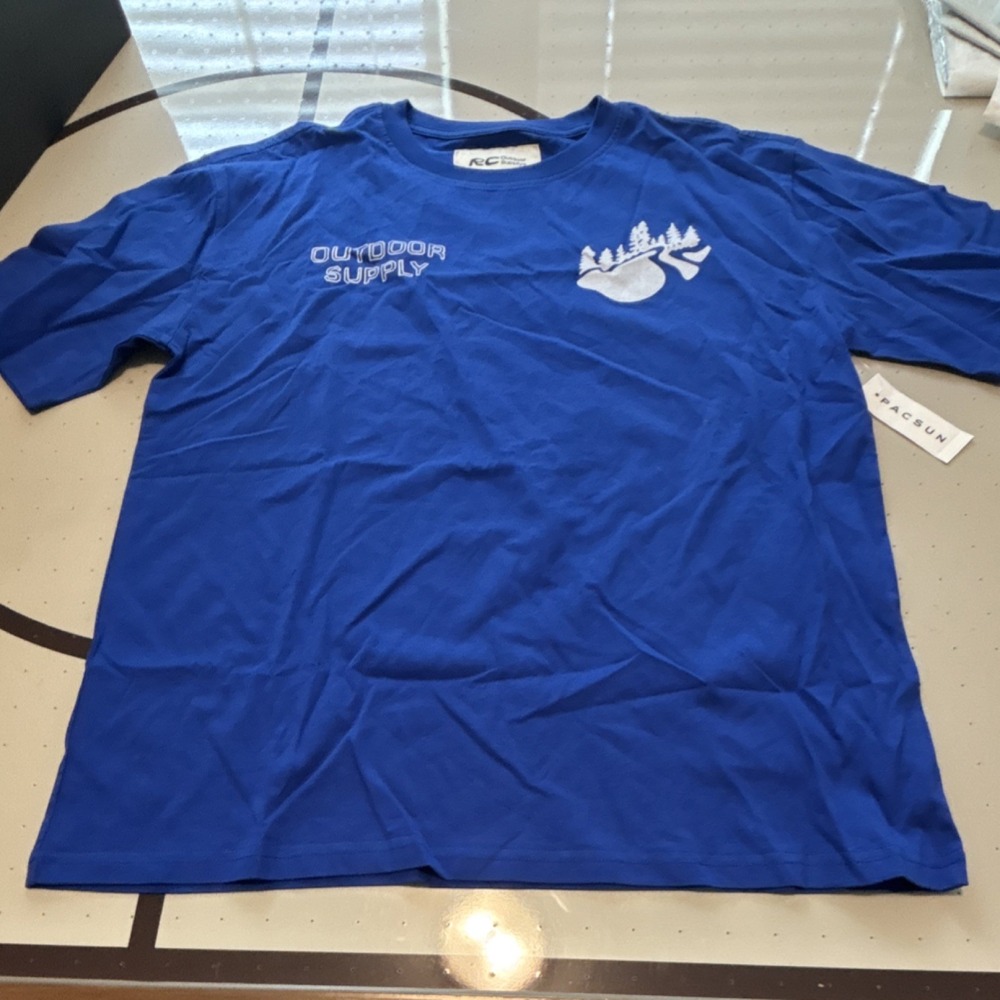 RC Outdoor Supply Men's M Blue Graphic Print Short Sleeve Crew Neck T-Shirt